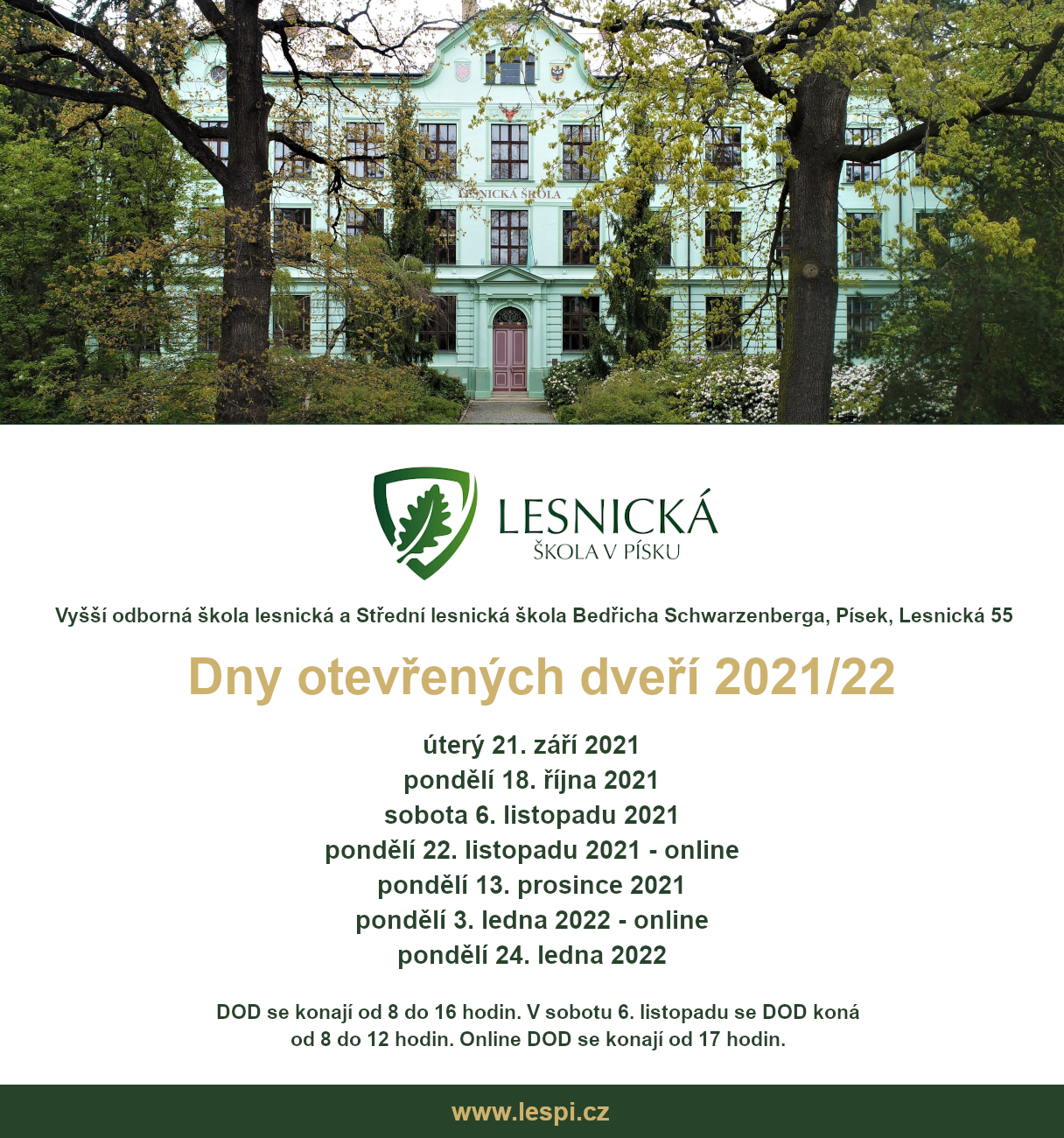 Dny otevřených dveří 2021/22