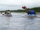 Velkým zážitkem byla plavba na kánoích po meandrující řece v Biebrzanském národním parku